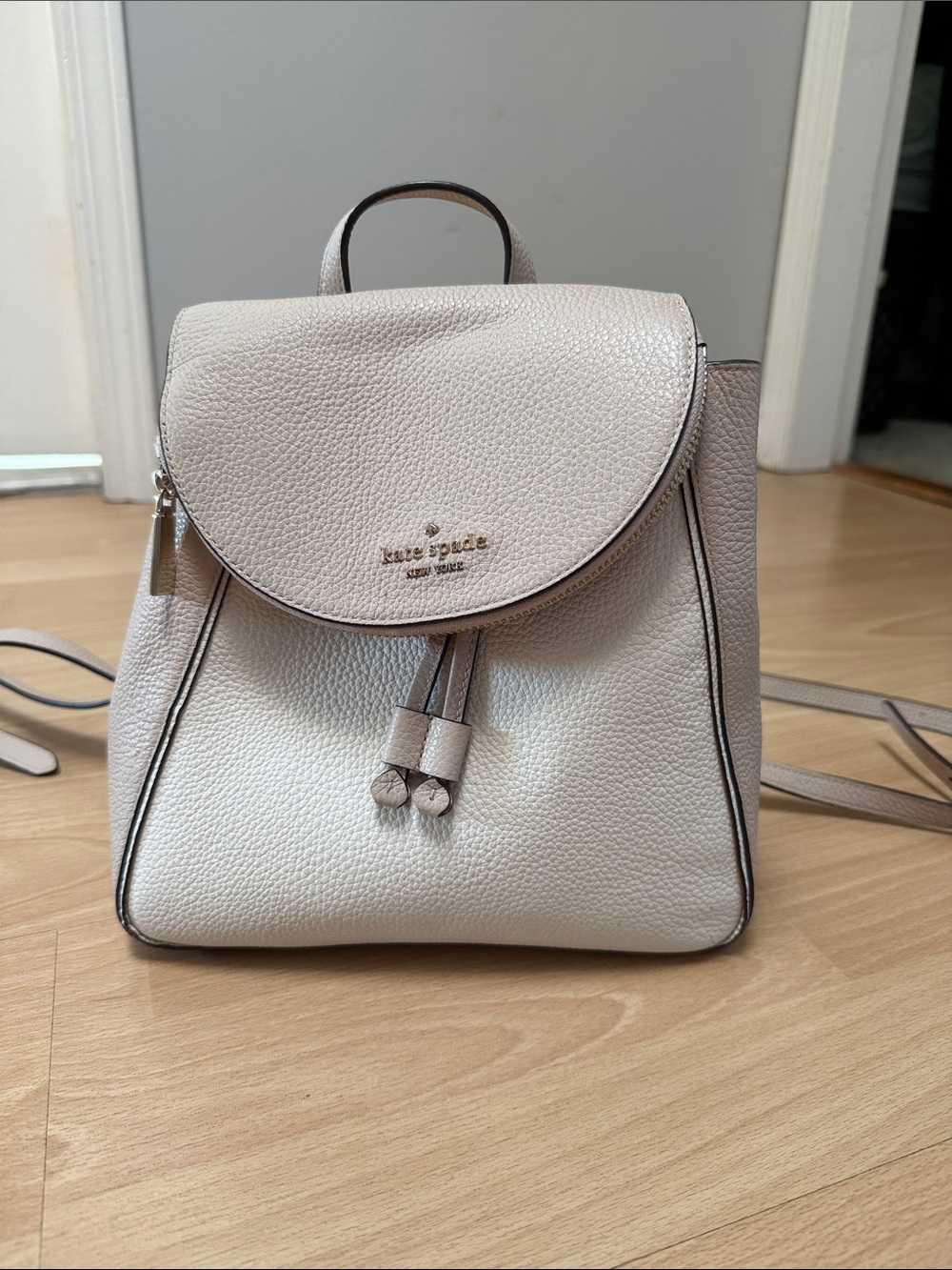 kate spade Cream Pebbled Leather Mini Backpack